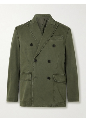 Alex Mill - Double-Breasted Garment-Dyed Bedford Cotton-Corduroy Suit Jacket - Men - Green - XS