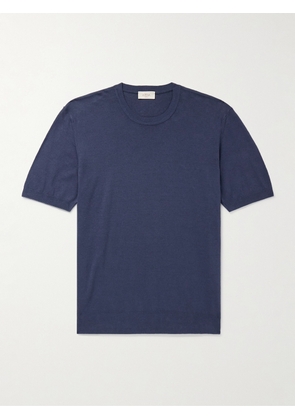Altea - Slim-Fit Linen and Cotton-Blend T-Shirt - Men - Blue - XS