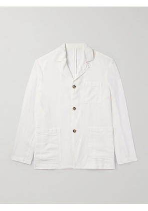Altea - Cleto Camp-Collar Linen Shirt Jacket - Men - White - S