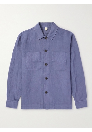 Altea - Dawson Linen Overshirt - Men - Blue - S