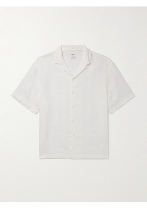 Altea - Bart Camp-Collar Garment-Dyed Linen Shirt - Men - White - S