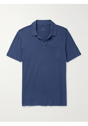 Altea - Dennis Cotton and Linen-Blend Polo Shirt - Men - Blue - S