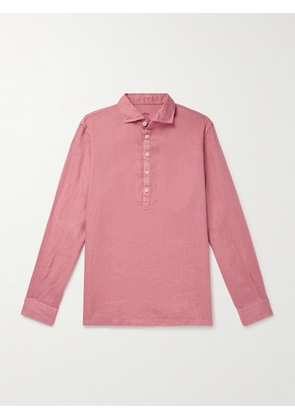 Altea - Tyler Garment-Dyed Linen Half-Placket Shirt - Men - Pink - S