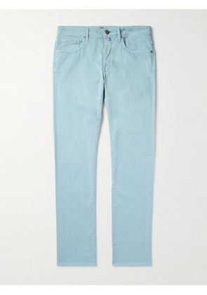 Incotex - Slim-Fit Cotton-Blend Trousers - Men - Blue - UK/US 31