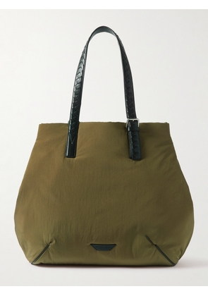 Bottega Veneta - Padded Paper Nylon and Intrecciato Leather Tote Bag - Men - Green