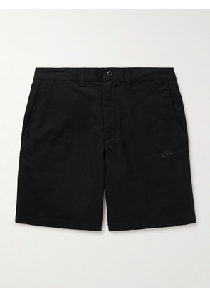 Nike - Club Straight-Leg Logo-Embroidered Cotton-Canvas Shorts - Men - Black - UK/US 28