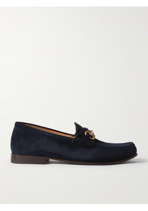 Brunello Cucinelli - Horsebit-Embellished Suede Loafers - Men - Blue - EU 40
