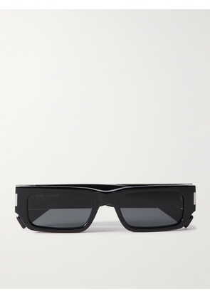 SAINT LAURENT - New Wave Rectangular-Frame Acetate Sunglasses - Men - Black