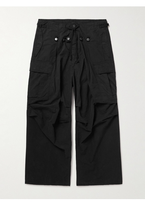 KAPITAL - Jumbo Wide-Leg Cotton-Blend Ripstop Cargo Trousers - Men - Black - 1