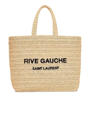 Saint Laurent Supple Rive Gauche Tote Bag in Natural & Deep Marine - Neutral. Size all.