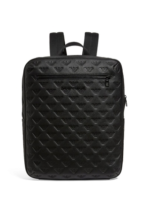 Emporio Armani Leather Debossed-Logo Backpack
