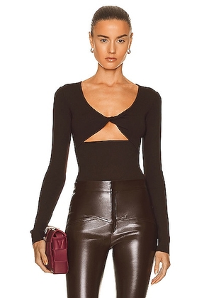 Zeynep Arcay Twisted Knit Bodysuit in Dark Brown - Brown. Size 2 (also in ).