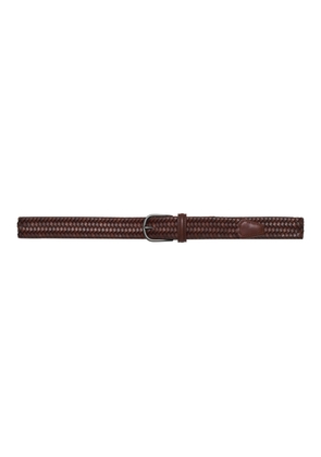 Stretch Woven Leather Belt - Brown