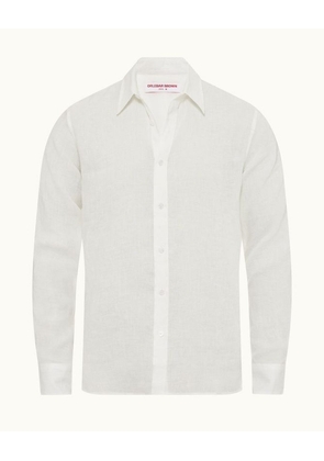 Justin Linen Shirt In White