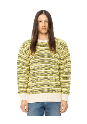 Hank Techno Summer Knit Crew Sweater - Yellow