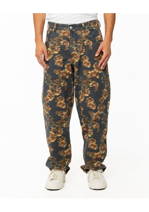 Jippoly Jean With Floral Print - Faded Black