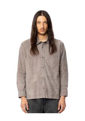 Suede Shirt Jacket - Grey