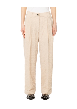 Textured Suiting Mid Waist Pants