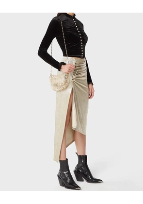 Gold Mid-Length Drape Jupe Skirt