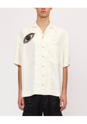 Luxe Cupro 'Eye' Short Sleeve Boxy Shirt