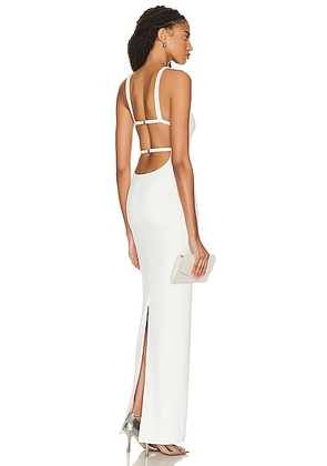 PRISCAVera Open Back Long Dress in Ivory - Ivory. Size L (also in ).