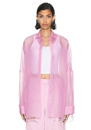 Lapointe Organza Oversized Shirt in Blossom - Pink. Size M (also in ).
