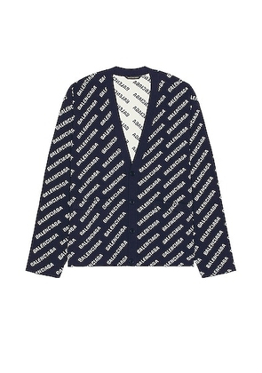 Balenciaga All Over Cardigan in Navy & White - Navy. Size 4 (also in ).