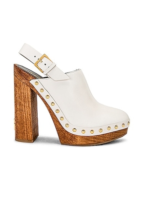 TOM FORD TF Calf Clog in Chalk - White. Size 38.5 (also in 39.5).
