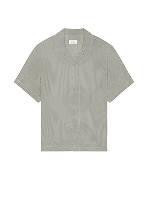 SATURDAYS NYC York Mini Houndstooth Shirt in Bungee - Grey. Size S (also in ).