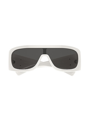 Dolce & Gabbana Shield Sunglasses in White & Dark Grey - White. Size all.