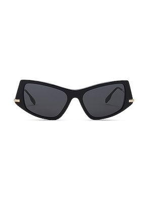 Burberry Rectangle Sunglasses in Black & Light Gold - Black. Size all.