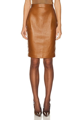 Saint Laurent Leather Skirt in Marron Glace - Cognac. Size 36 (also in 38).