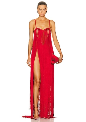 Alexander Wang Fringe Dress in Heart Throb - Red. Size 0 (also in ).