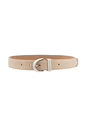 KHAITE Bambi Skinny Silver Hardware Belt in Nude - Nude. Size 70 (also in ).
