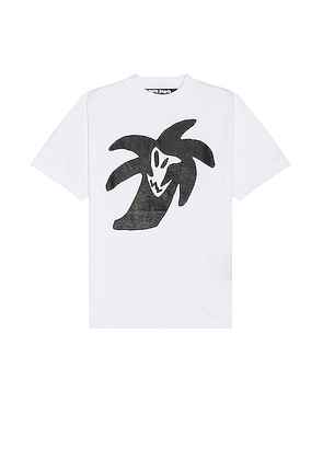 Palm Angels Palmity United Classic Tee in White & Black - White. Size M (also in S).