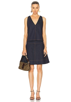 fendi Fendi Denim Dress & Vest Set in Dark Blue - Blue. Size 42 (also in ).