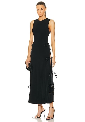 Brandon Maxwell A Line High Neck Side Tie Dress in Black - Black. Size S (also in XS).