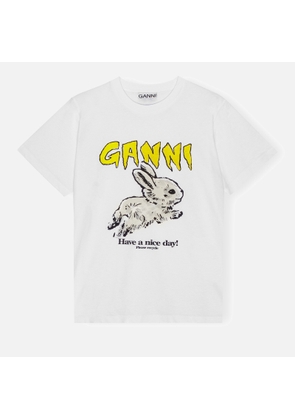 Ganni Basic Bunny Organic Cotton-Jersey T-Shirt - M
