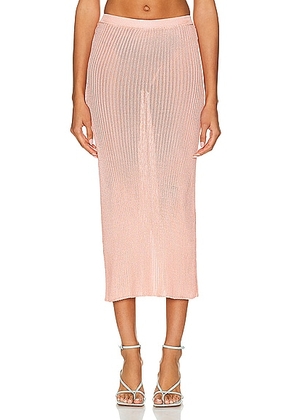 Calle Del Mar Ribbed Skirt in Shell - Pink. Size L (also in ).