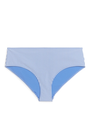 Seersucker Bikini Hipsters - Blue