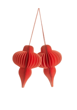 Honeycomb Ornaments Set of 2 - Orange
