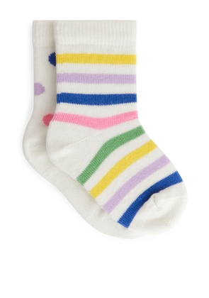 Polka Dot Socks, 2 Pairs - Pink
