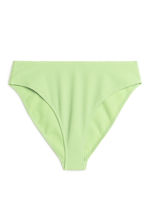 Mid Waist Crinkle Bikini Bottom - Green