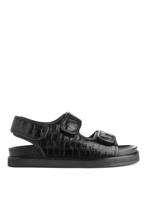 Chunky Leather Sandals - Black