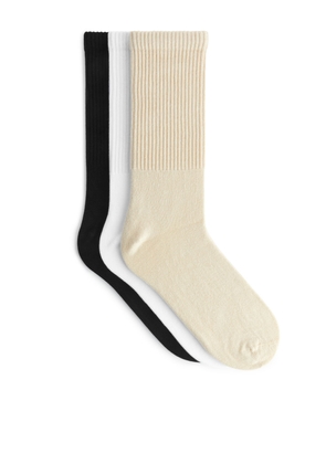 Sporty Cotton Socks Set of 3 - Orange