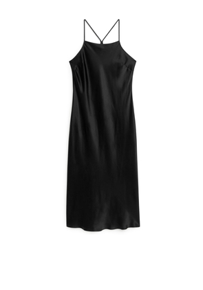 Silk Slip Dress - Black
