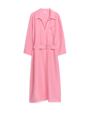 Belted Tunic Dress - Pink