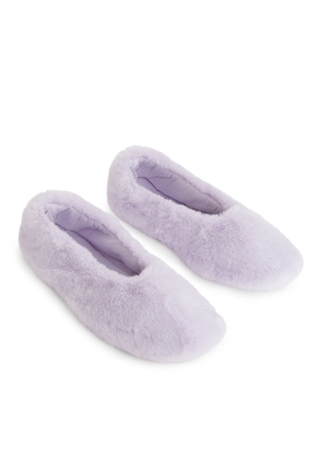 Faux Fur Slippers - Purple