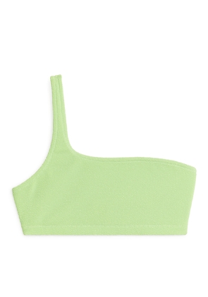 Crinkle One-Shoulder Bikini Top - Green