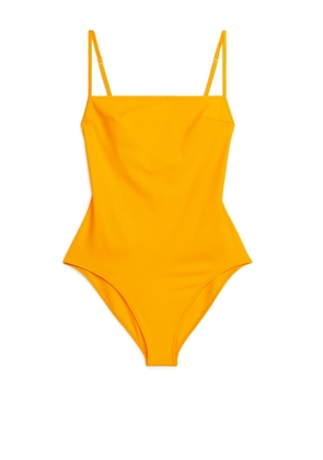 Square-Neck Swimsuit - Orange
